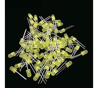 Lot de 100 diodes LED de 5 mm - Blanc, vert, rouge, bleu, jaune, orange, rose, violet, blanc chaud, tête ronde, diode électroluminescente (100 jaunes)