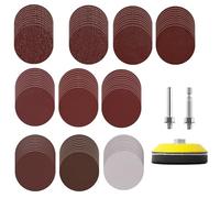 Lot de 100 disques abrasifs 75 mm avec crochet et boucle assortis, patins de ponceuse orbitale pour perceuse, meuleuse, outil rotatif, tige de 6,35 mm