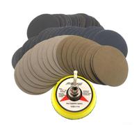 Lot de 100 disques abrasifs humides et secs de 50 mm avec coussinet de support, grain 80-7000, feuilles abrasives assorties pour métal, bois, plastique, polissage, tige de 3 mm, accessoires d'outils