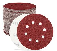 Lot de 100 disques de ponceuse orbitale de 125 mm, 8 trous, crochet et boucle de 12,7 cm, grain 40/60/80/100/120/150/180/240/320/400 pour ponceuse orbitale