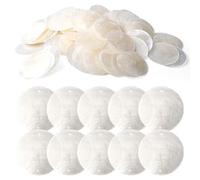Lot De 100 Disques En Nacre Naturelle, Breloques Coquillages Ronds, 50mm Avec Trous Rond Coquille Disques Capuchon, Carillon Éolien En Coquillage, Coquillage Tranches Perles Pour L'intérieur
