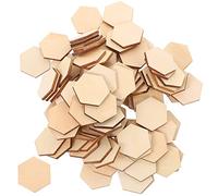 Lot de 100 disques hexagonaux en bois pour bricolage, artisanat, décoration, étiquettes cadeaux, 30 mm
