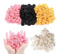 Lot de 100 doigtiers antidérapants pour une manipulation sûre en microélectronique et nail art (jaune)