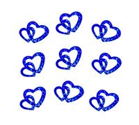 Lot de 100 doubles cœurs décoratifs Oblique-Unique® Couleur au choix Bleu roi effet scintillant.