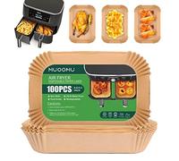 Lot de 100 doublures en papier jetables pour friteuse à air comprimé Ninja Dual Airfryer, papier sulfurisé antiadhésif rectangulaire pour la cuisson, résistant à l'huile, résistant à l'eau, pour four