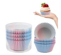 Lot de 100 doublures pour cupcakes, muffins, caissettes en papier, caissettes à cupcakes pour la pâtisserie, caissettes de cuisson en papier, papier à cupcakes, taille standard, 5,1 x 3,2 cm, violet