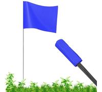 Lot de 100 drapeaux bleus de marquage de construction, 10,2 x 12,7 x 40,6 cm, drapeaux de cour, drapeaux de pelouse, clôture invisible, drapeaux d'arpentage, drapeaux de paysage, drapeaux de pieu,