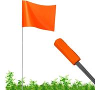 Lot de 100 drapeaux de marquage orange, 10,2 x 12,7 x 40,6 cm, drapeaux de cour, drapeaux de pelouse, clôture invisible, drapeaux d'arpentage, drapeaux d'arrosage, drapeaux d'arpenteur, drapeaux de