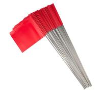 Lot de 100 drapeaux de paysage en PVC pour aménagement paysager, pelouse, jardin, imperméable, ne se décolore pas, haute visibilité, bordures extérieures, arroseurs rouges