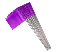Lot de 100 drapeaux de paysage en PVC pour aménagement paysager, pelouse, jardin, imperméable, résistant à la lumière, haute visibilité, bordures extérieures, arroseurs violets