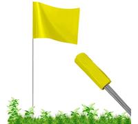 Lot de 100 drapeaux jaunes de marquage de construction | 10,2 x 12,7 x 40,6 cm, drapeaux de cour, drapeaux de pelouse, clôture invisible, drapeaux d'arpentage, drapeaux d'arrosage, drapeaux