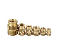 Lot de 100 écrous à insert thermofusible en laiton M2.5, moulage par chauffage, filetage en cuivre, type SL, double sergé, moleté, injection en laiton(M2.5 X D4.2 X L5.0)