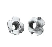 Lot de 100 écrous à quatre griffes galvanisés M4 M5 M6 M8 M10 en acier au carbone, impact points, T for quincaillerie meubles bois(M8)