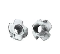 Lot de 100 écrous à quatre griffes M3 M4 M5 M6 M8 M10 M12, en T for quincaillerie meubles bois(M6)
