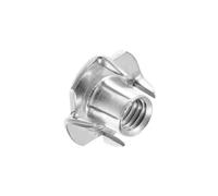Lot de 100 écrous borgnes en T à 4 griffes acier au carbone zingué M4 M5 M6 M8 M10 for bois(M5x8mm)