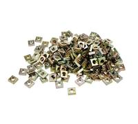 Lot de 100 écrous carrés M5, 8 mm x 3 mm, vis à filetage femelle plaqué zinc, ensemble d'écrous métriques à filetage grossier, kit d'assortiment pour la fabrication automobile, accessoires de matériel