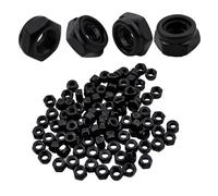 Lot de 100 écrous de verrouillage hexagonaux M4 x 0,7 mm en nylon insérés de verrouillage auto-serrants en acier au carbone pour fixations industrielles, construction, maison (100, M4)