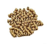 Lot de 100 écrous filetés en laiton auto-serrants et moletés compatibles avec les applications en plastique M3 (M3 x 6 x 5)