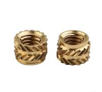 Lot de 100 écrous hexagonaux auto-serrants en laiton avec filetage interne, moletés pour une haute résistance et durabilité, compatibles avec impression 3D pour PLA pour PETG ABS, 100 pièces (4 x 6)