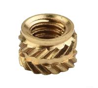 Lot de 100 écrous hexagonaux auto-serrants en laiton avec moleté pour impression 3D, écrous d'insertion filetés internes pour PLA pour plastique PETG, ABS, PP, compatibles (8 x 6)