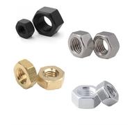 Lot de 100 écrous hexagonaux M3 M4 M5 M6 M8, en acier inoxydable 304, laiton, noir et alliage d'aluminium, finition brillante, filetage complet(304 Stainless Steel-m4-100pcs)
