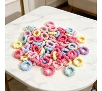 Lot de 100 élastiques à cheveux doux sans couture pour queue de cheval - Accessoires pour cheveux extensibles pour tous types de cheveux - Couleur macaron pastel