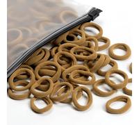 Lot de 100 élastiques à cheveux en coton pour bébés filles et enfants - Multicolore - Petits élastiques sans couture - Pour queue de cheval - Pour enfants et tout-petits - Brun roux