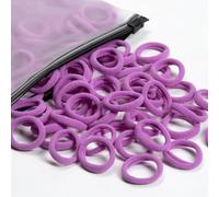 Lot de 100 élastiques à cheveux en coton pour bébés filles et enfants, petits élastiques à cheveux multicolores sans couture pour queue de cheval (lilas)