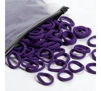 Lot de 100 élastiques à cheveux en coton pour bébés filles et enfants, petits élastiques à cheveux multicolores sans couture pour queue de cheval (violet foncé)