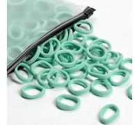 Lot de 100 élastiques à cheveux en coton pour bébés filles et enfants, petits élastiques à cheveux multicolores sans couture pour queue de cheval (vert clair)
