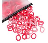 Lot de 100 élastiques à cheveux en coton pour bébés filles et enfants, petits élastiques à cheveux multicolores sans couture pour queue de cheval (rose mélangé)