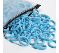 Lot de 100 élastiques à cheveux en coton pour bébés filles et enfants, petits élastiques à cheveux multicolores sans couture pour queue de cheval (bleu clair)
