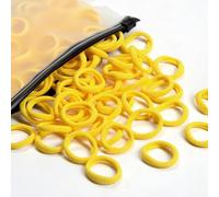 Lot de 100 élastiques à cheveux en coton pour bébés filles et enfants, petits élastiques à cheveux multicolores sans couture pour queue de cheval (jaune)