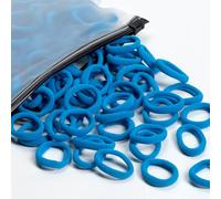 Lot de 100 élastiques à cheveux en coton pour bébés filles et enfants, petits élastiques à cheveux multicolores sans couture pour queue de cheval (bleu ciel)