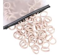 Lot de 100 élastiques à cheveux en coton pour bébés filles et enfants, petits élastiques à cheveux multicolores sans couture pour queue de cheval (beige)