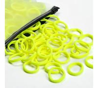 Lot de 100 élastiques à cheveux en coton pour bébés filles et enfants, petits élastiques à cheveux multicolores sans couture pour queue de cheval (jaune fluo)