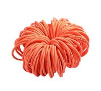 Lot de 100 élastiques à cheveux en nylon sans danger pour filles - 3 cm - Pour le sport - Sans dommages - Pour cheveux fins/épais, bouclés et fins - Orange - Taille unique