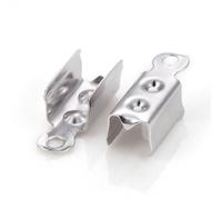 LOT DE 100 EMBOUTS CACHE NOEUDS A ECRASER METAL ARGENTE 12 x 4,5 mm - CREATION PERLES