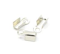 LOT DE 100 EMBOUTS CACHE NOEUDS A ECRASER METAL ARGENTE 3 x 9 mm - CREATION PERLES