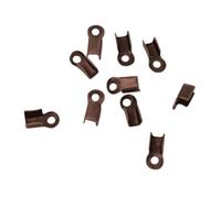 LOT DE 100 EMBOUTS CACHE NOEUDS A ECRASER METAL CUIVRE 3 x 6 mm - CREATION BIJOUX PERLES