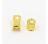 LOT DE 100 EMBOUTS CACHE NOEUDS A ECRASER METAL DORE 3 x 9 mm - CREATION PERLES