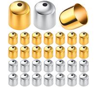 Lot de 100 embouts de cordon en métal à coller pour fabrication de bijoux, bracelets et colliers, loisirs créatifs, bijoux Doré et argenté
