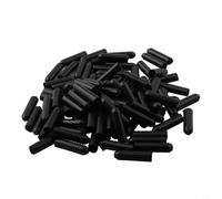 Lot de 100 embouts thermorétractables en polyoléfine étanche pour protection de fil électrique, joint d'extrémité de câble et cache-câble thermorétractable, noir
