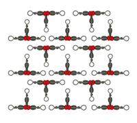 Lot de 100 émerillons de pêche à trois voies en forme de baril pivotants à triple roulement à billes en métal pour la pêche en plein air, 2 x 4#