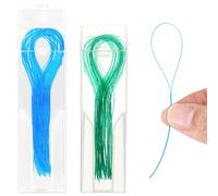 Lot de 100 enfile-fils dentaires - Fil dentaire profond - Pour ponts, appareils dentaires, prothèses dentaires, implants dentaires, anneau en nylon, facile à utiliser, haleine fraîche (lot de 2) -