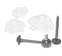 Lot de 100 entretoises 76/18 pour tôle ondulée sinusoïdale + vis étanches 4,5 x 45 mm en acier inoxydable A2