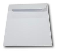 Lot de 100 - Enveloppe blanche Prestige luxe Carré pour carte 165 x 165 mm Papier extra blanc épais 135 g - Patte autocollante pour