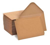 Lot de 100 enveloppes - 130 g/m² - En papier kraft - Format C6 - 11,4 x 16,2 cm - Avec colle naturelle pour cartes de vœux et invitations