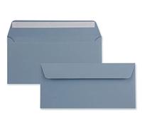 Lot de 100 enveloppes à lettres - DIN long - Bleu gris - 110 g/m² - 11 x 22 cm - Très indéformables - Fermeture adhésive - Marque de qualité : FarbenFroh by GUSTAV NEUSER