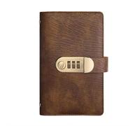 Lot de 100 enveloppes avec verrou à mot de passe, organiseur de carnet de notes protégé par mot de passe, carnet de défi d'épargne, planificateur budgétaire pour homme et femme (marron clair, 1 pièce)